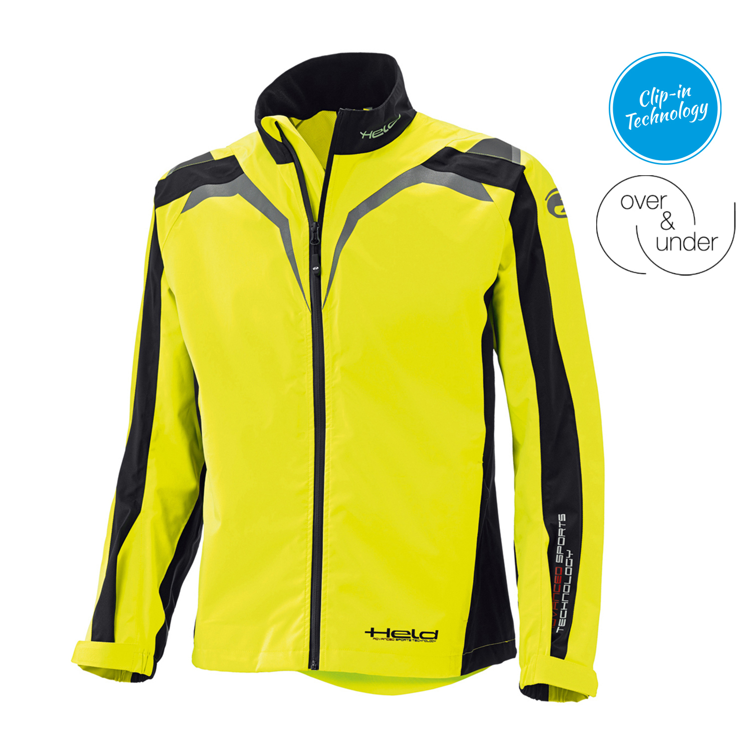 Held Rainblock Top Black-Fluorescent Yellow - 4XL