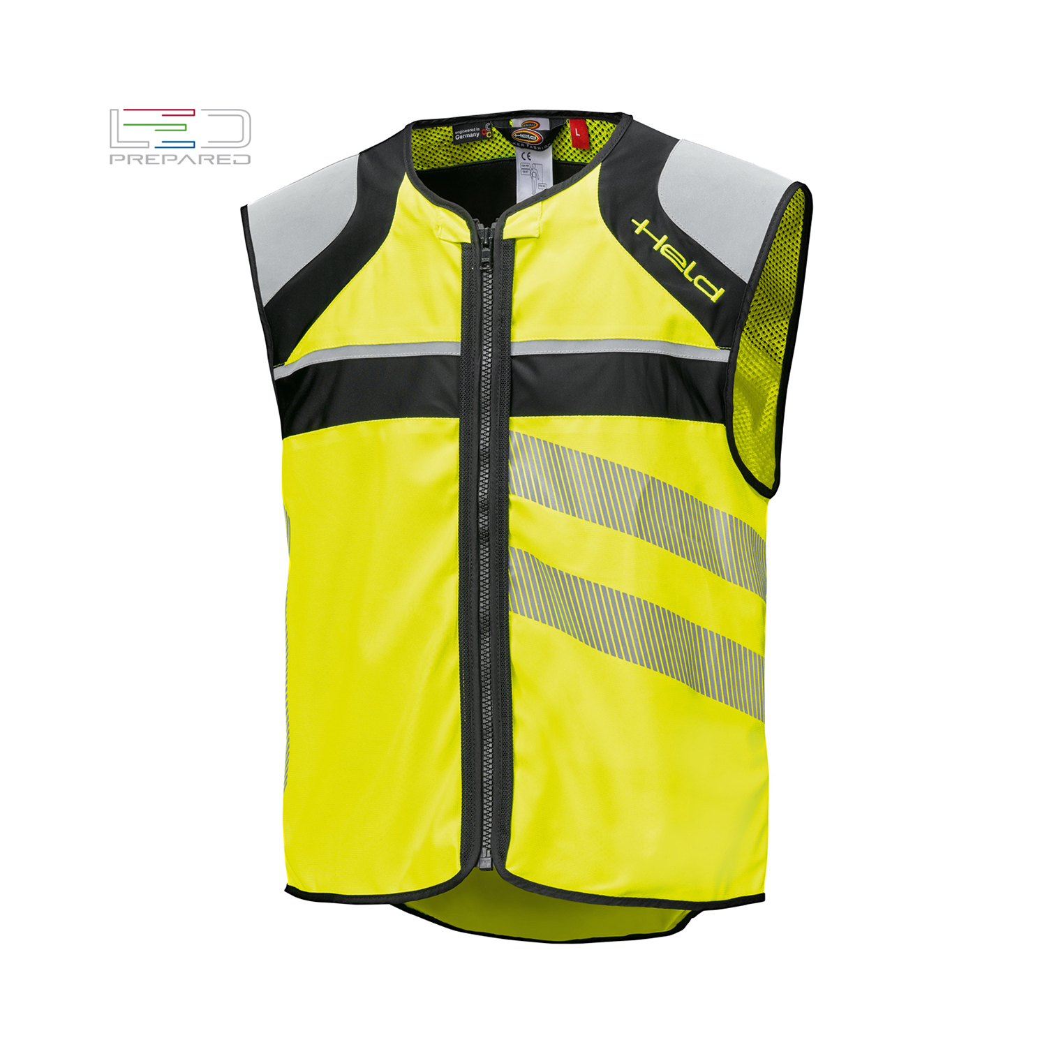 Held FlashLight LED Vest Black-Fluorescent Yellow - Large