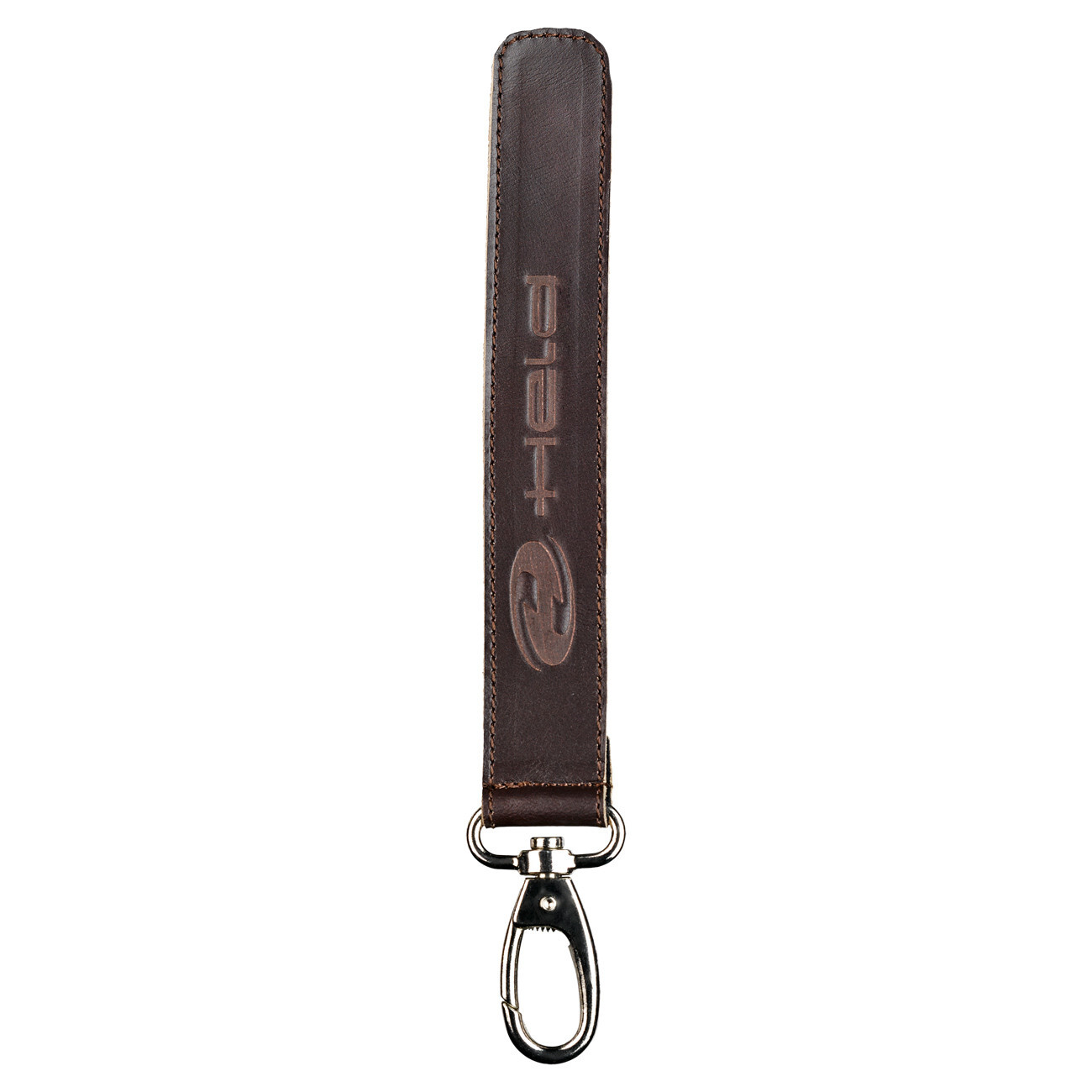 Held Key Fob Leather Lanyard Brown