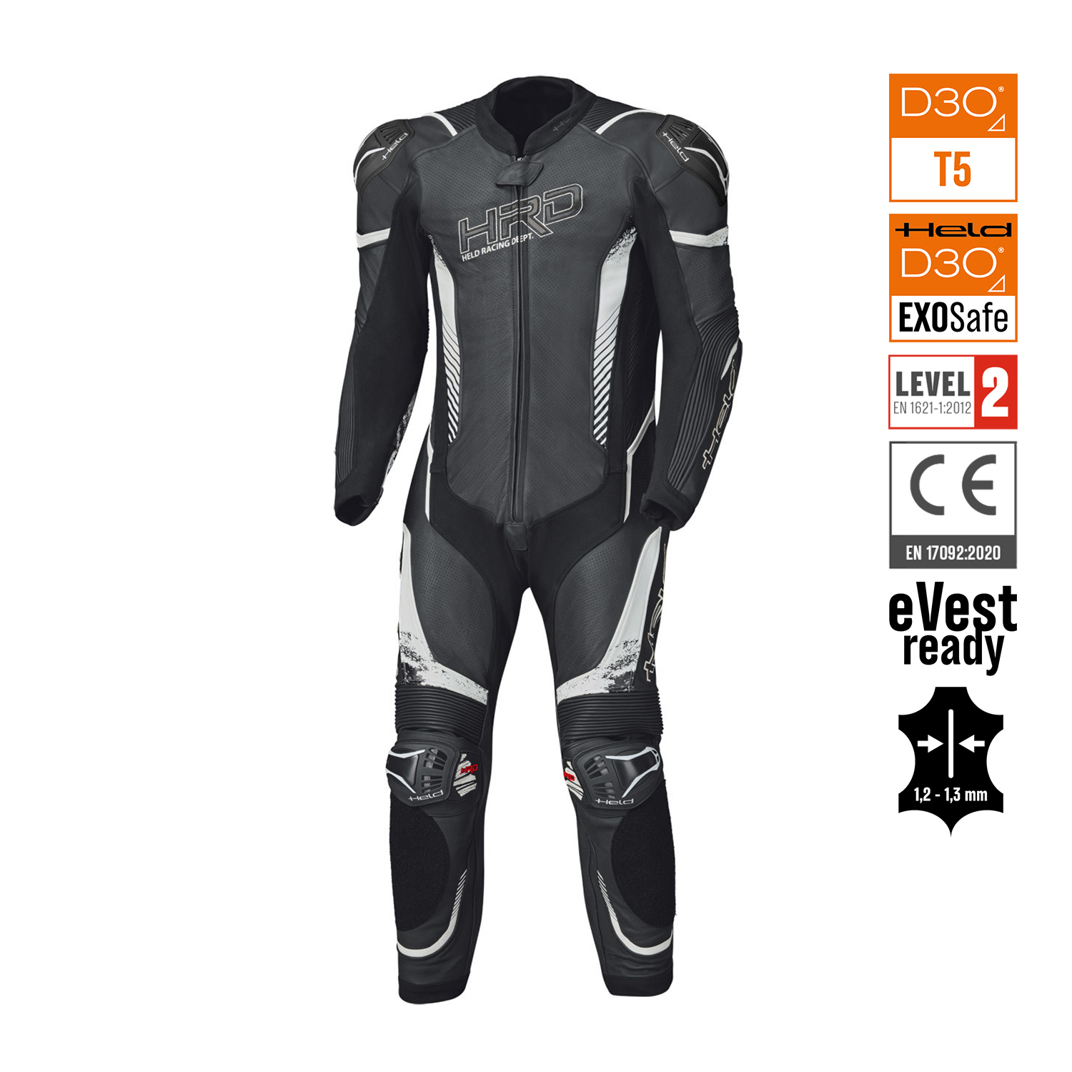 Held Brands Hatch Race Suit Black-White - 62