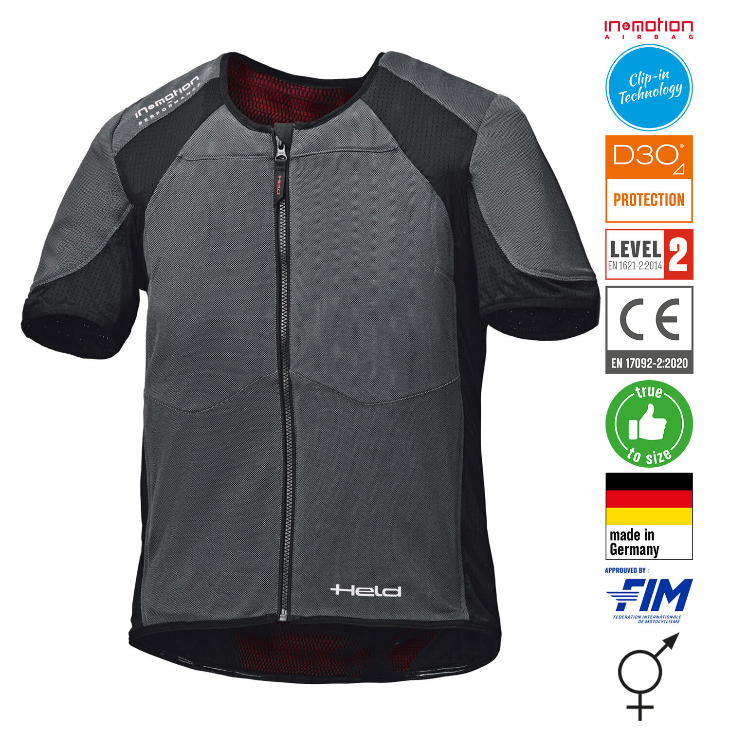 Held eVest Pro Electronic Airbag System Black-Grey - Medium