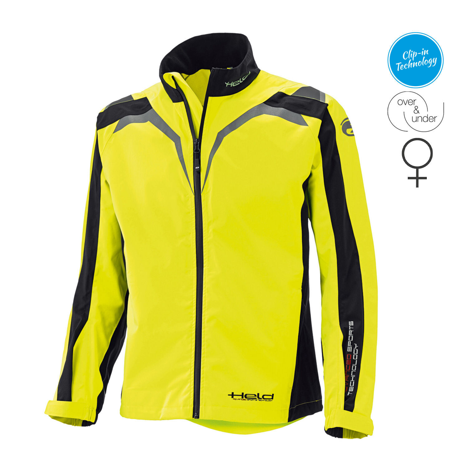 Held Rainblock 2 Womens Jacket Black-Fluorescent Yellow - D-Large