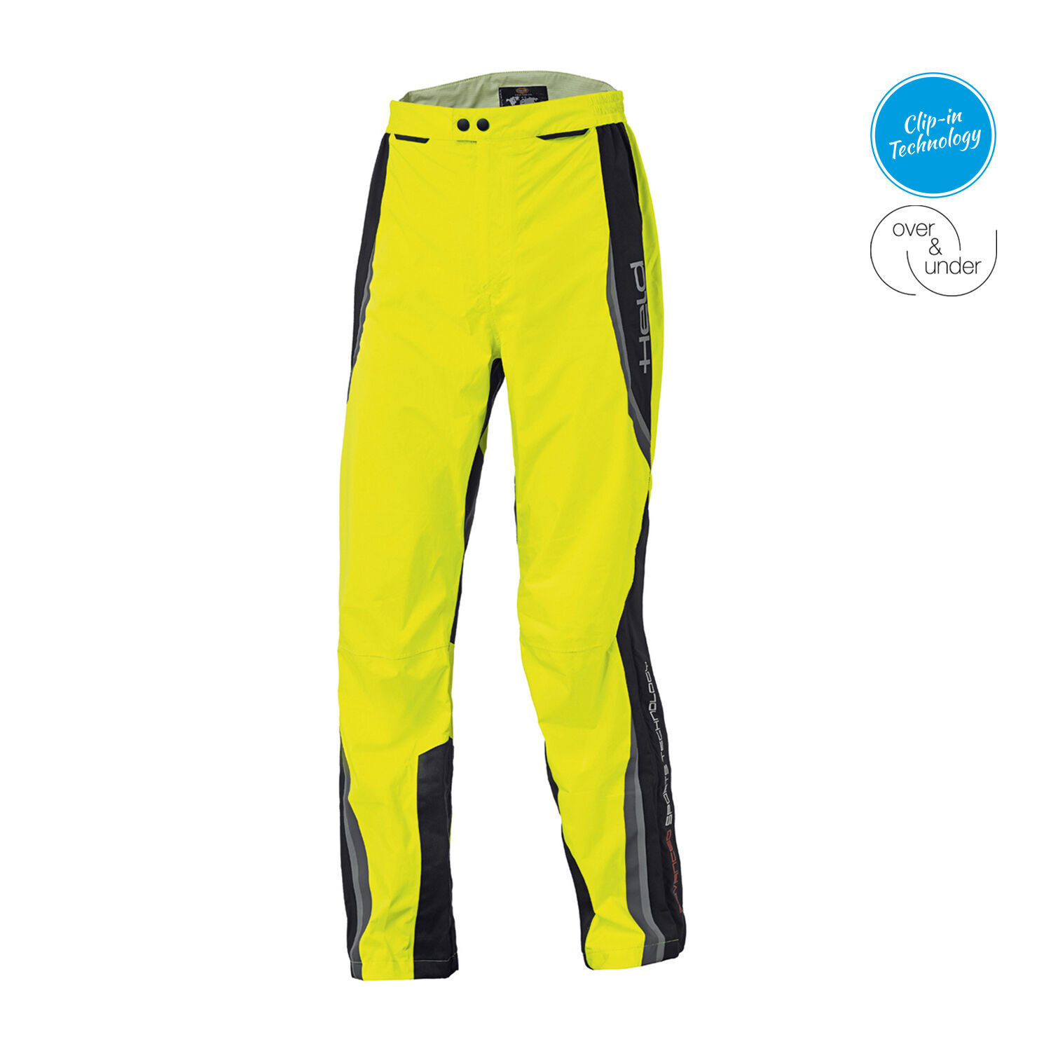 Held Rainblock 2 Pants Black-Fluorescent Yellow - 3XL