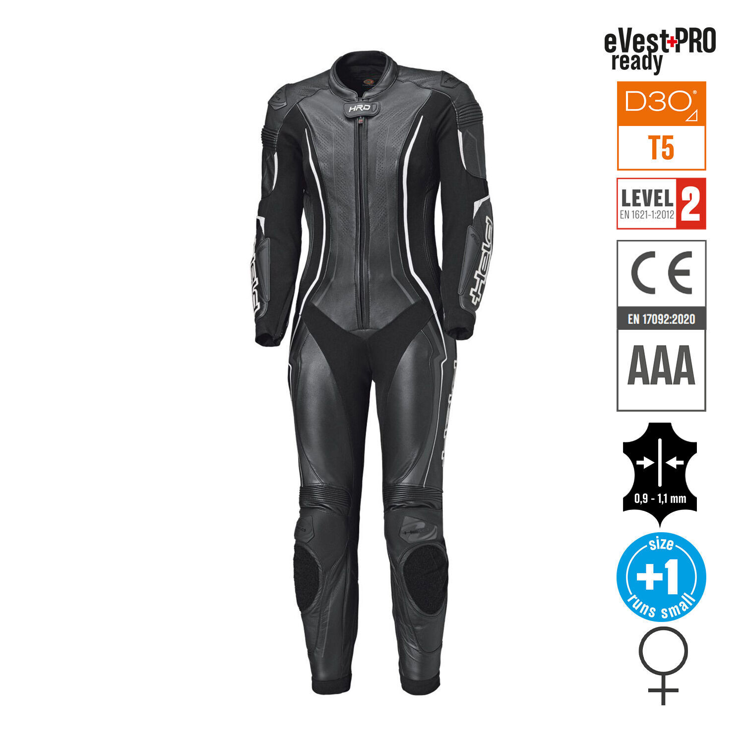 Held Ayana 3 Womens Race Suit Black-White - 46D