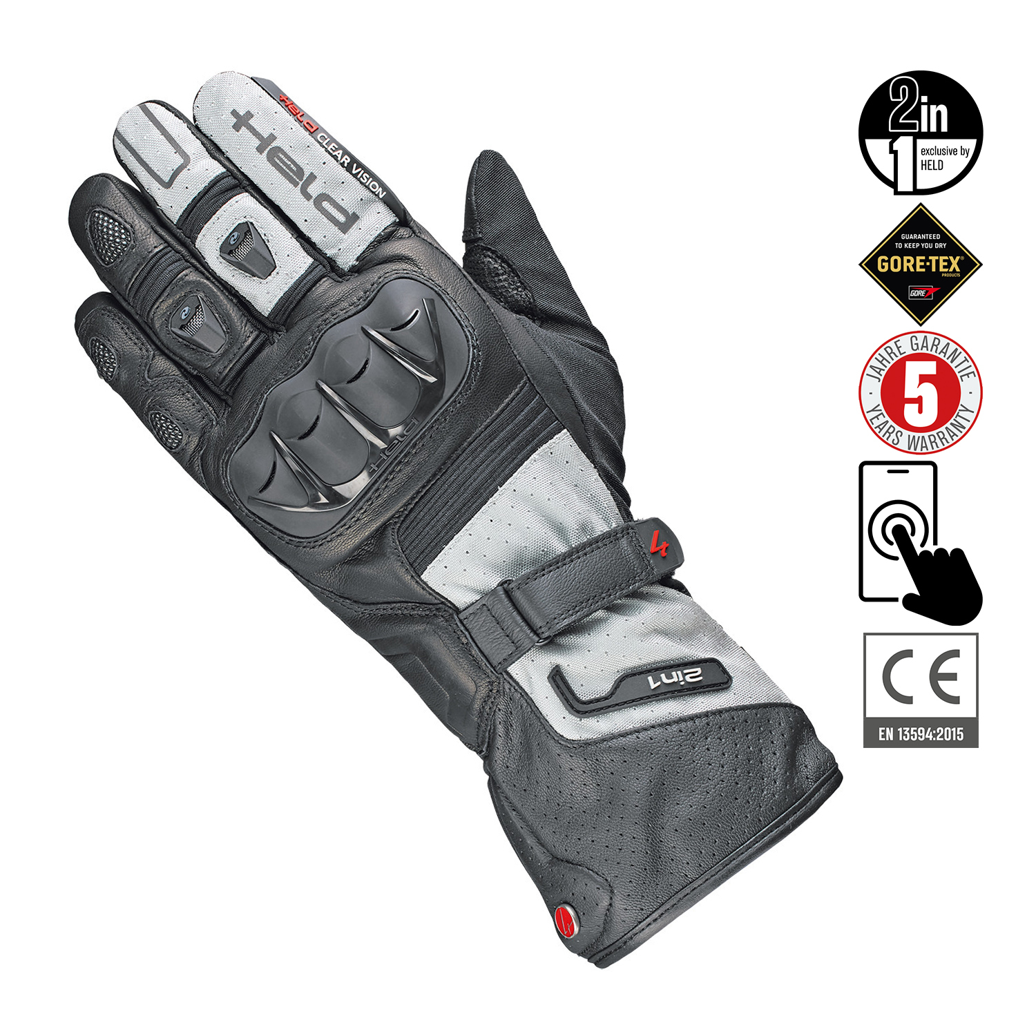 Held Air n Dry II Gore-Tex Gloves Black-Grey - Available in Various Sizes