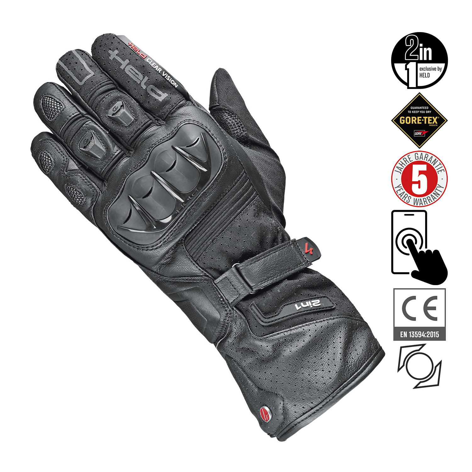 Held Air n Dry II Gore-Tex Gloves Black - Available in Various Sizes