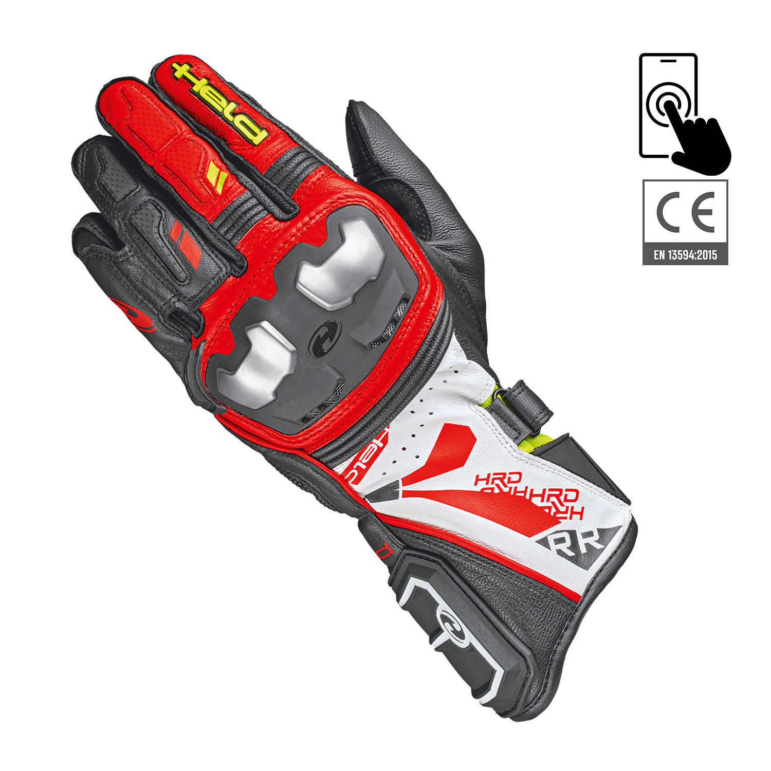 Held Akira RR Gloves Black-White-Red - Available in Various Sizes