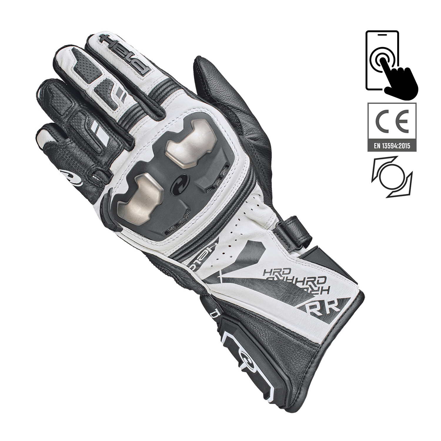 Held Akira RR Gloves Black-White - Available in Various Sizes