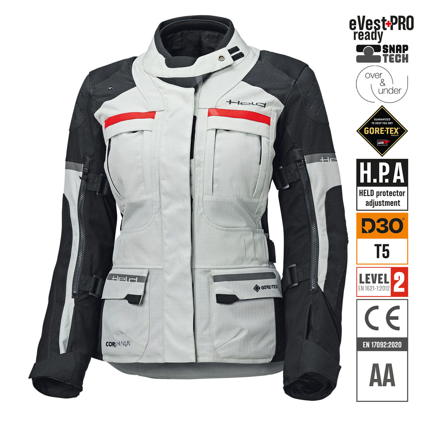 Held Carese 3 Jacket Womens Grey-Black - Available in Various Sizes
