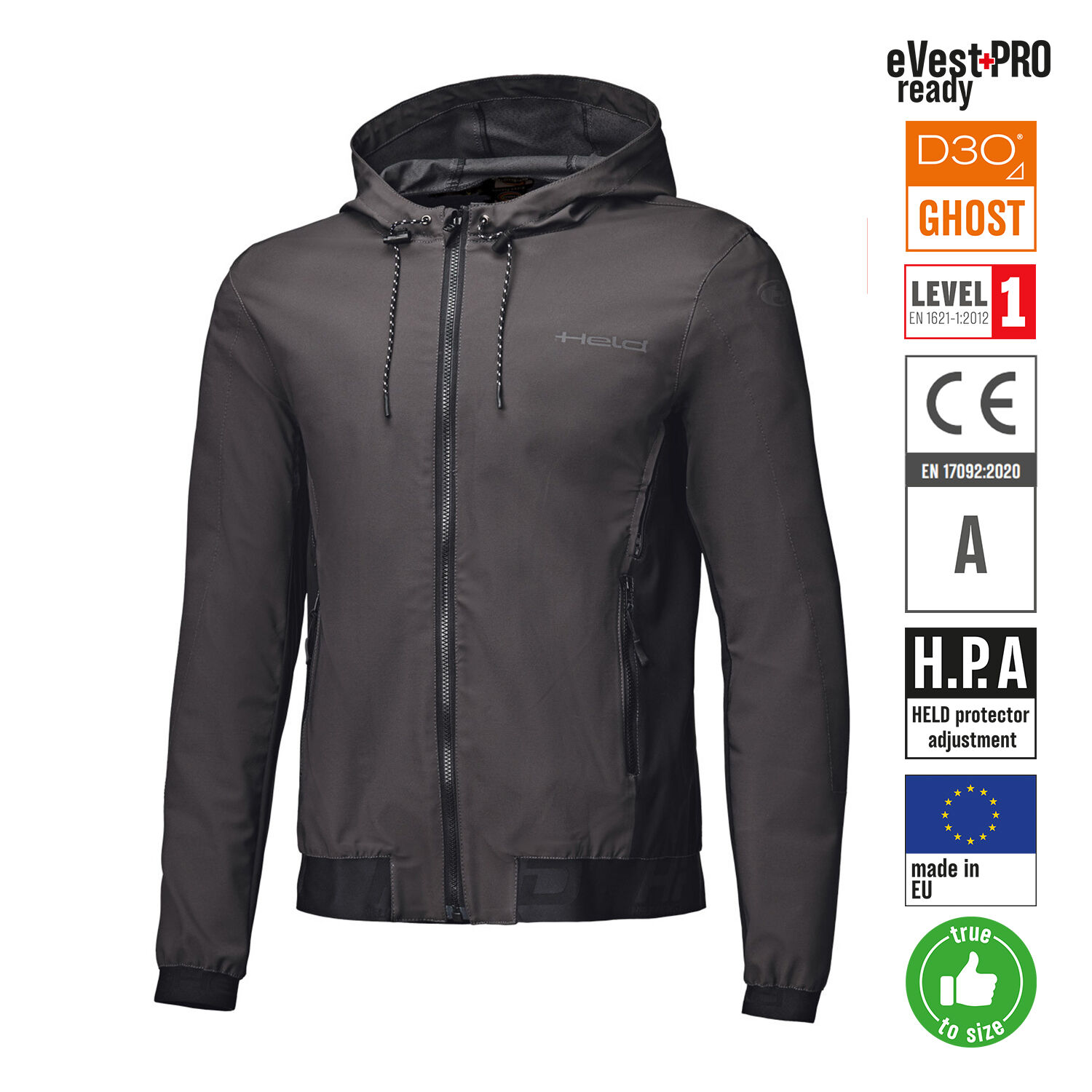 Held Dragger Jacket Anthracite - Available in Various Sizes