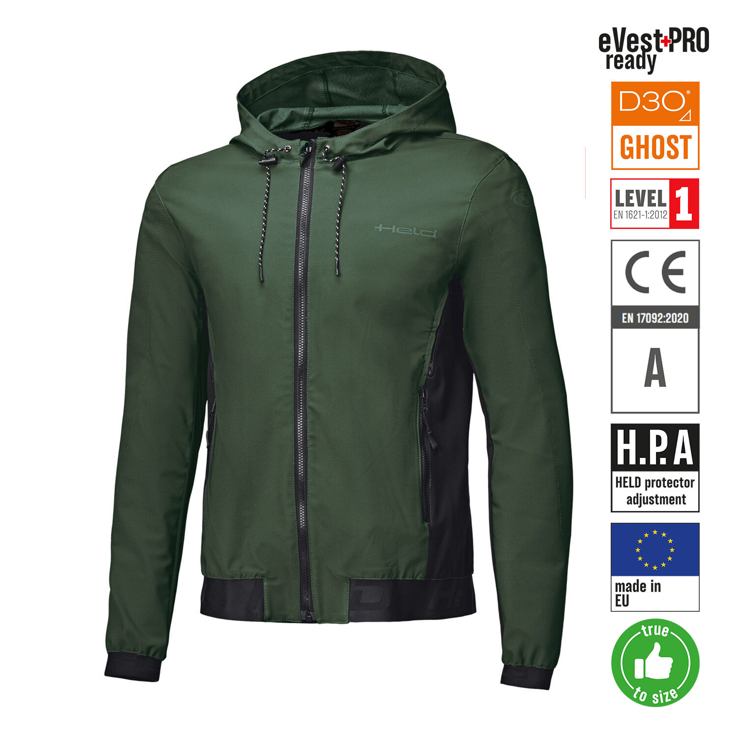 Held Dragger Jacket Military Green - Available in Various Sizes