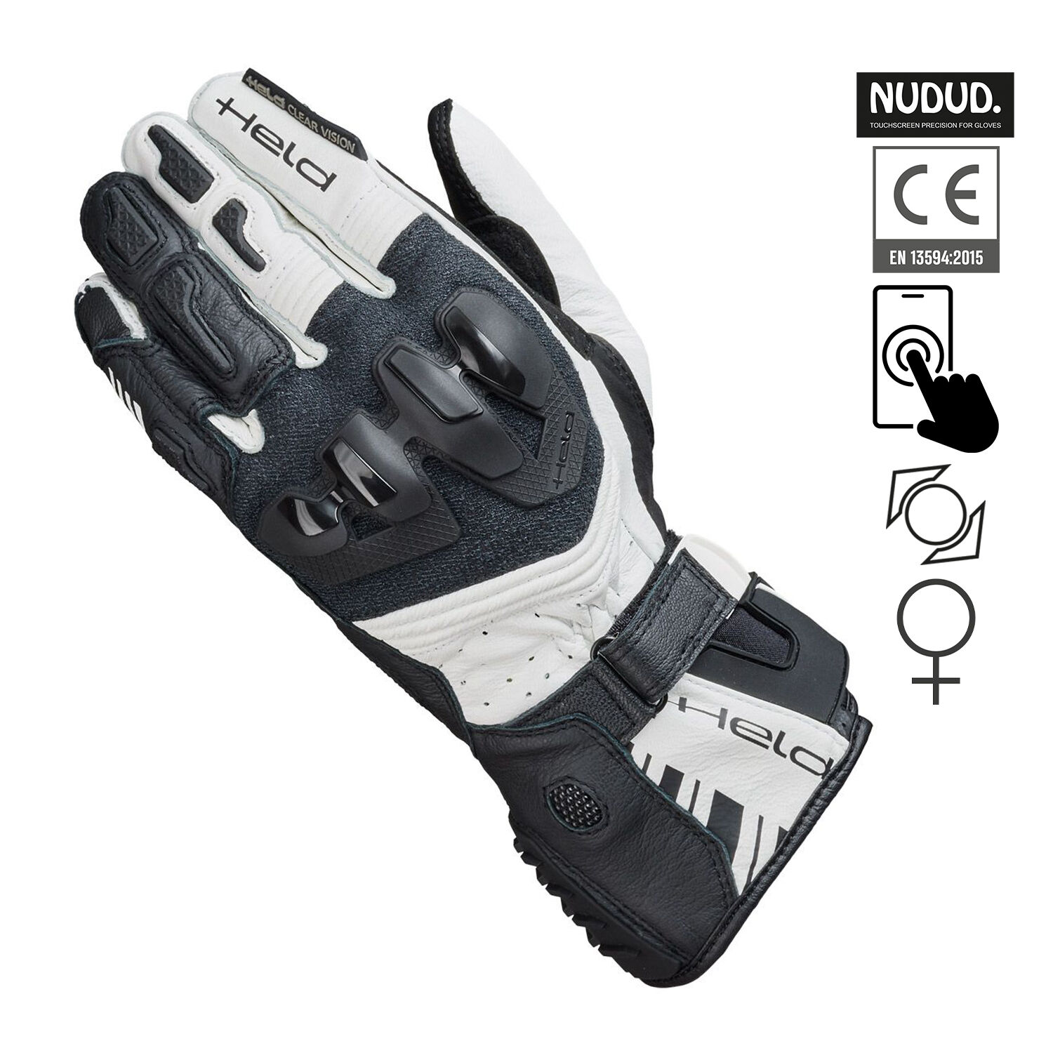 Held Evo Thrux III Womens Gloves Black-White - Available in Various Sizes