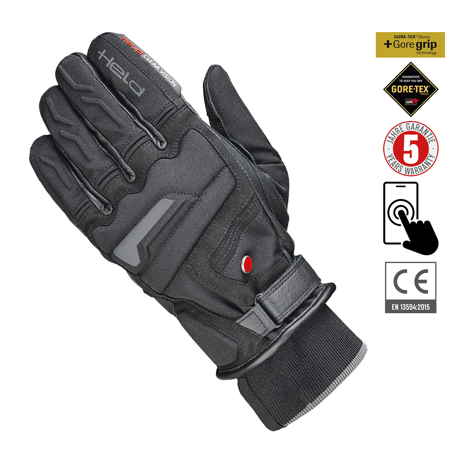 Held Satu KTC Gore-Tex Womens Gloves Black - Available in Various Sizes