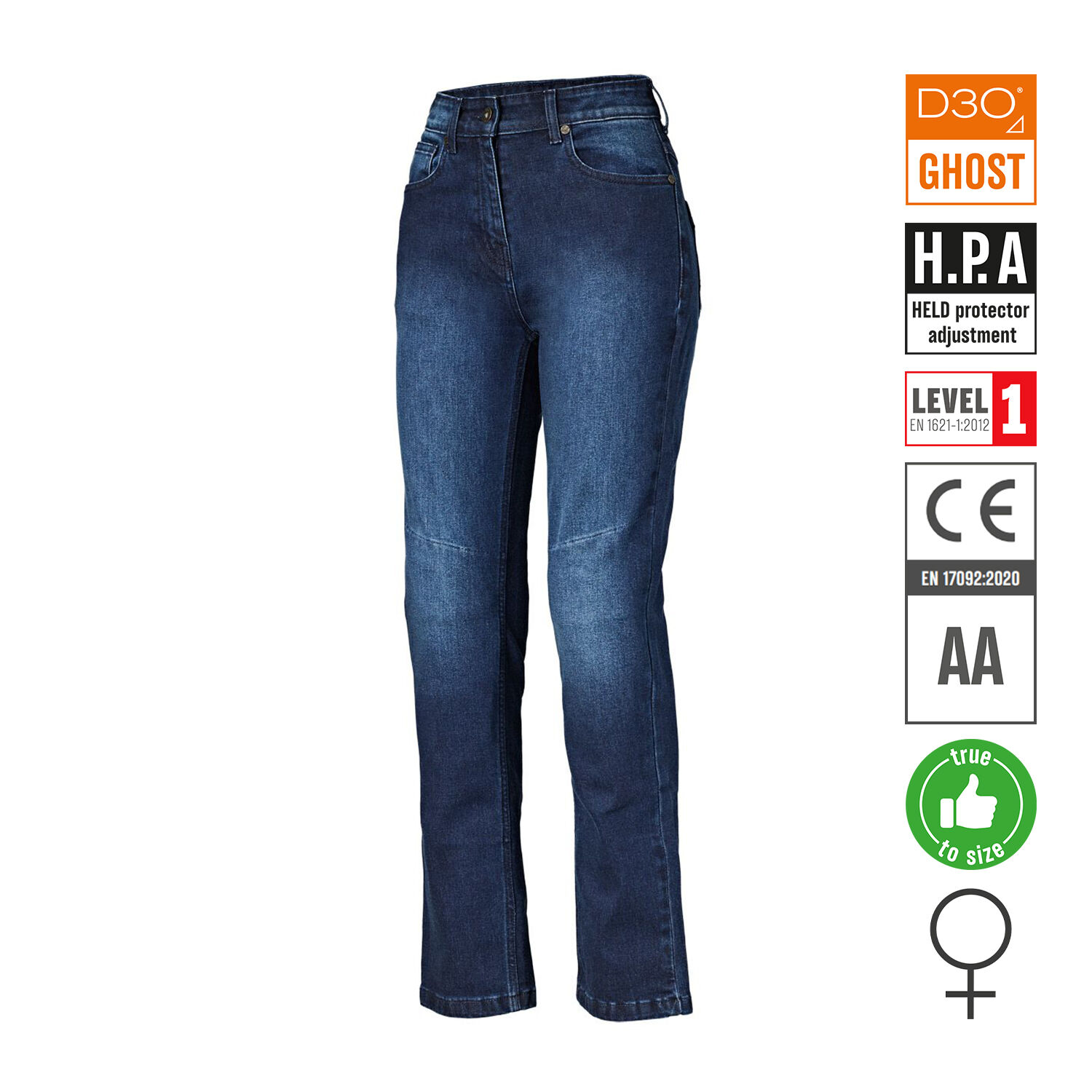 Held Stockton Cordura Jeans Womens Blue Straight - Available in Various Sizes