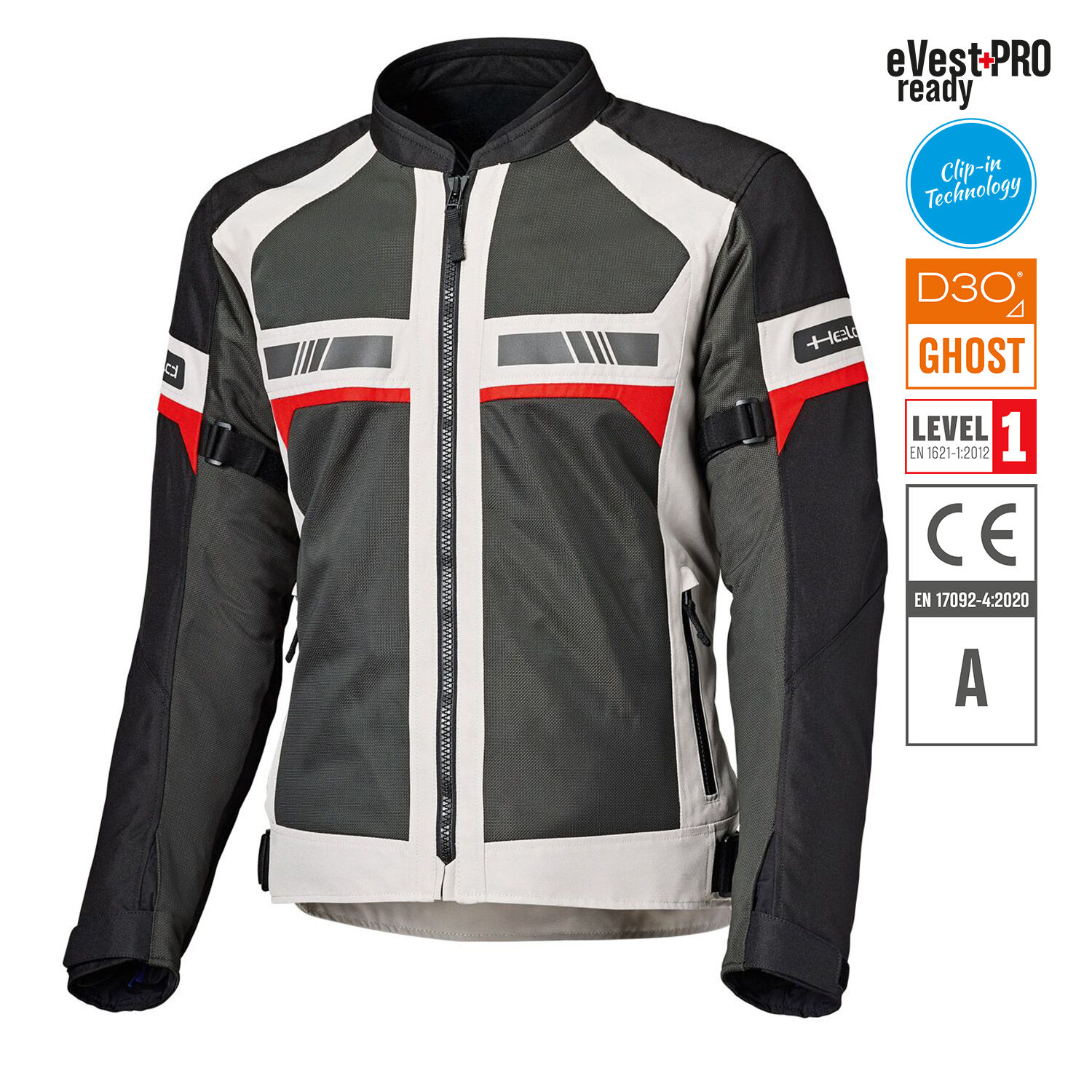 Held Tropic 4.0 Jacket Grey-Red - Available in Various Sizes