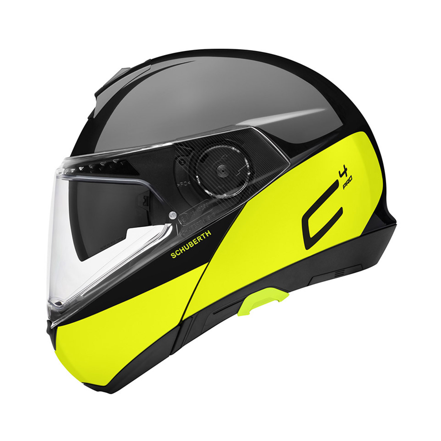 Schuberth C4 Pro Helmet Swipe Yellow - Available in Various Sizes