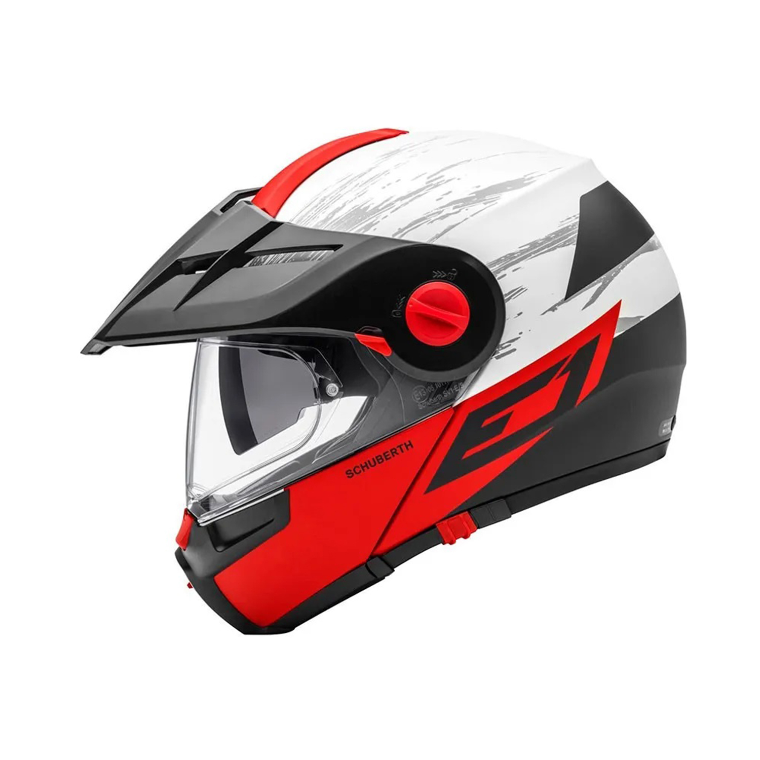 Schuberth E1 Adventure Helmet Crossfire Red - Available in Various Sizes